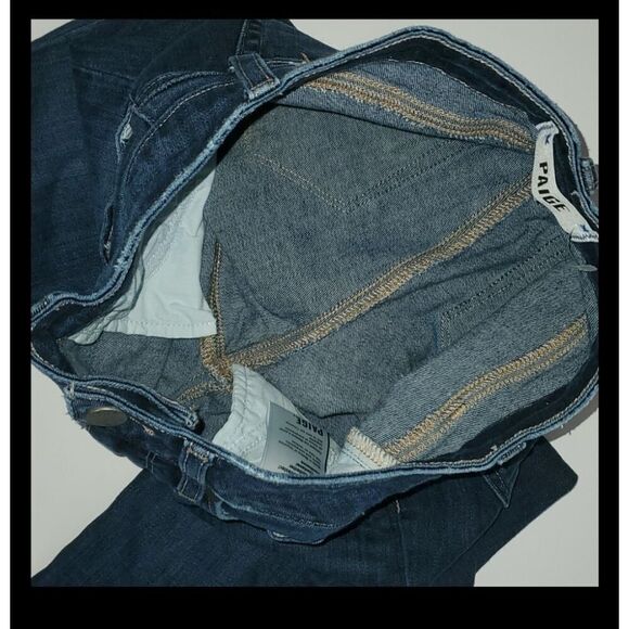 Paige Kylie jeans women's size 0 size 25 blue demin crop cropped distressed - Picture 10 of 16
